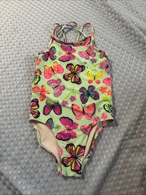 Place Mint Green One-Piece Swimsuit with Multicolor Butterfly Print